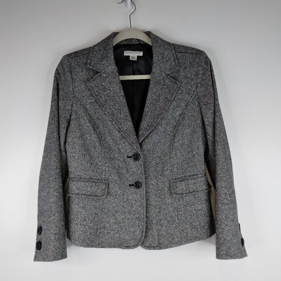 Pendleton Petite Notch Collar Two Button Wool Jacket Cropped Blazer Size 10 - Picture 1 of 13